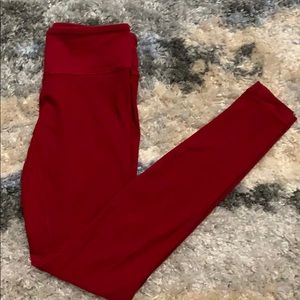 LuLulemon Red Leggings (Size 6)